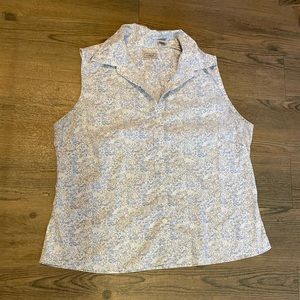 L.L. Bean Floral Sleeveless Blouse